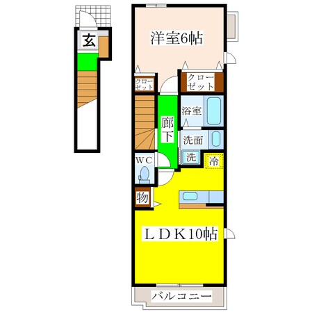 下福島喜多屋前 徒歩9分 2階の物件間取画像